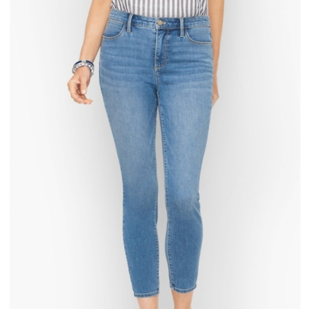 Talbots high-rise Jegging‎ crop medium Wash Comfy Stretch Jeans size 8P petite